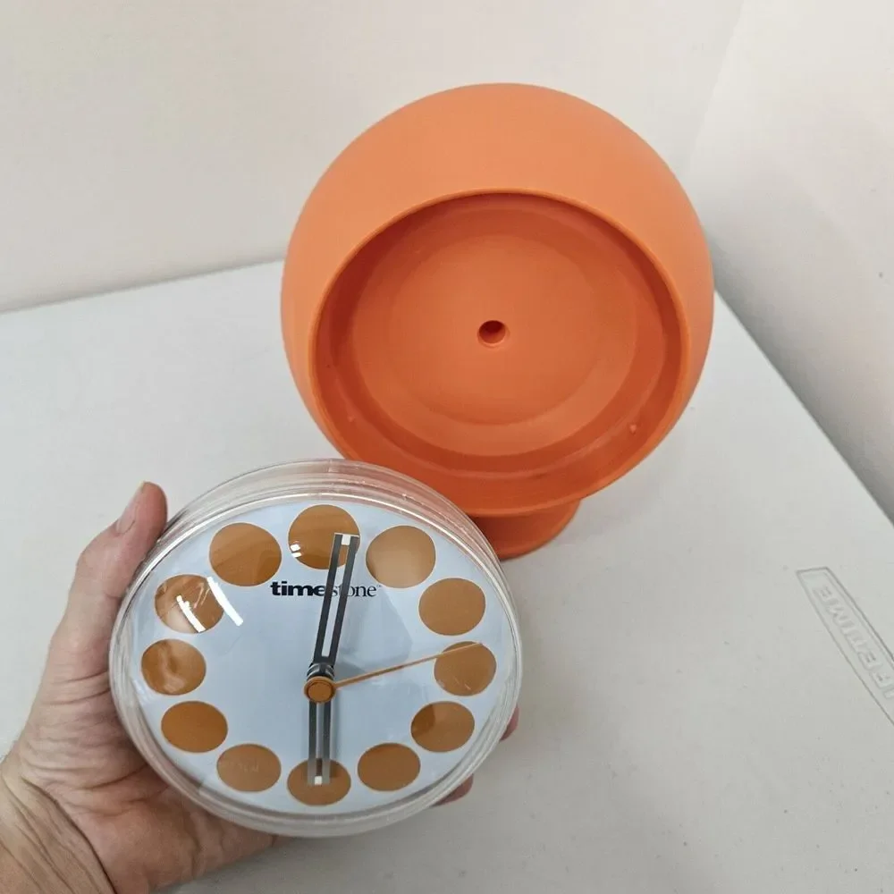 Time stone By Longford Designs Orange Spgerical Abstract Clock